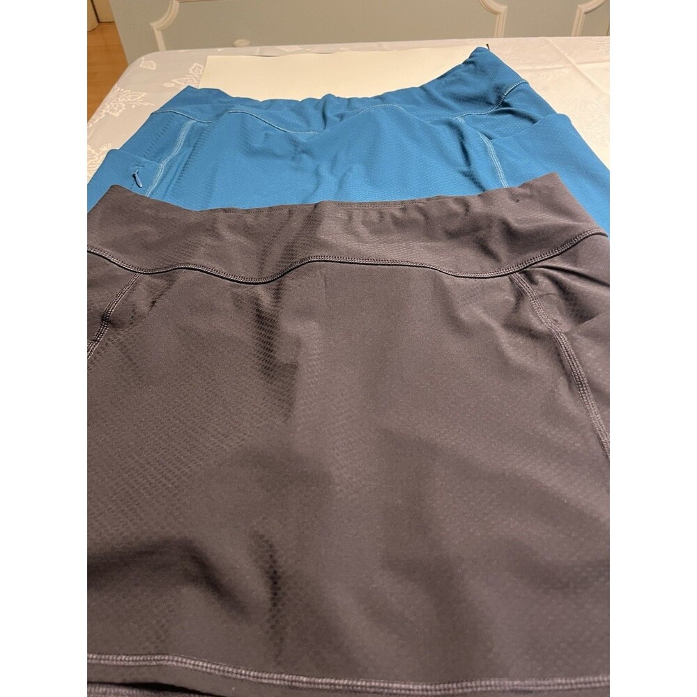 Lot of 2 Athleta Dobby Skort Sz M Teal (1) Black (1) Pickleball Tennis Golf